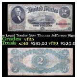 1917 $2 Large Size Legal Tender Note Thomas Jeffer