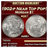 1902-p Morgan Dollar Near Top Pop! $1 ms66+ SEGS