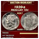 1939-s Mercury Dime 10c ms66+ FSB SEGS