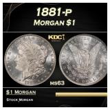1881-p Morgan Dollar $1 Grades ms63