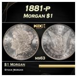 1881-p Morgan Dollar $1 Grades ms63