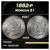 1882-p Morgan Dollar $1 Grades ms64
