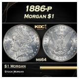 1886-p Morgan Dollar $1 Grades ms64
