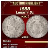 1888 Liberty Nickel 5c ms65+ SEGS