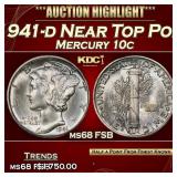 1941-d Mercury Dime Near Top Pop! 10c ms68 FSB SEG