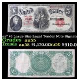 1907 $5 Large Size Legal Tender Note 'WoodChopper'