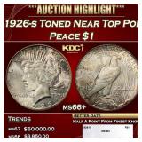 1926-s Peace Dollar Toned Near Top Pop $1 ms66+ SE