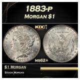1883-p Morgan Dollar $1 Grades ms62+