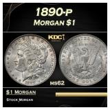 1890-p Morgan Dollar $1 Grades ms62
