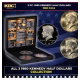 Complete 3 PC. 1980 Kennedy Half Dollar 50c set In