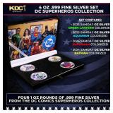 4 OZ .999 Fine Silver Set DC Colorized Superhero's