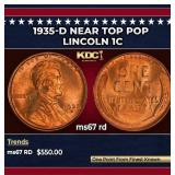 1935-d Lincoln Cent Near Top Pop 1c ms67 rd SEGS