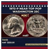 1973-p Washington Quarter Near Top Pop 25c ms67 SE