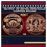 The Famous Ten-Dollar 'Bison Note' of 1901 Style -