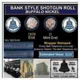 Buffalo Nickel Shotgun Roll in Old Bank Style 'Bel
