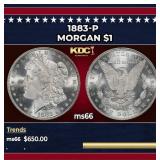 1883-p Morgan Dollar $1 Grades ms66