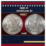 1881-p Morgan Dollar $1 Grades ms63