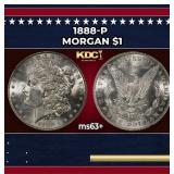 1888-p Morgan Dollar $1 Grades ms63+