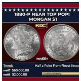 1880-p Morgan Dollar Near Top Pop! $1 ms66+ SEGS