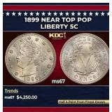 1899 Liberty Nickel Near Top Pop 5c ms67 SEGS