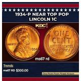 1934-p Lincoln Cent Near Top Pop 1c ms67 rd SEGS