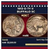 1913-d Ty II Buffalo Nickel 5c ms66 SEGS