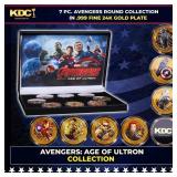 7  Coin Marvel AVENGERS Age Of Ultron 24k Gold Pla