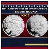 2024 Mr. Monopoly 1oz .999 Silver Round Samoa Roun