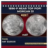 1896-p Morgan Dollar Near Top Pop! $1 ms67 SEGS