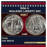 1936-s Walking Liberty Half Dollar 50c Grades ms65