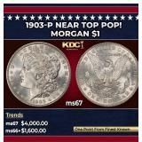 1903-p Morgan Dollar Near Top Pop! $1 ms67 SEGS