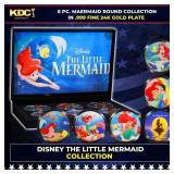 6 Coin Disney The Little Mermaid Gold Plated Round