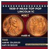 1939-p Lincoln Cent Near Top Pop 1c ms68 rd SEGS