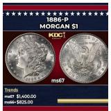 1886-p Morgan Dollar $1 ms67 SEGS