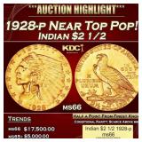 1928-p Gold Indian Quarter Eagle Near Top Pop! $2