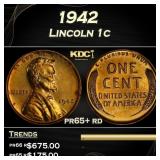 1942 Proof Lincoln Cent 1c Grades pr65+ rd