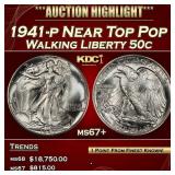 1941-p Walking Liberty Half Dollar Near Top Pop 50