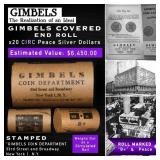 20 Coin GIMBLES Roll Circ Peace Dollar B+