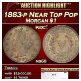 1883-p Morgan Dollar Near Top Pop $1 ms68 SEGS