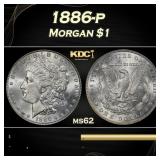 1886-p Morgan Dollar $1 Grades ms62