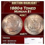 1880-s Morgan Dollar Toned $1 ms67+ SEGS