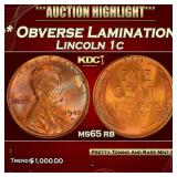 PCGS 1945-s *Mint Error* Obverse Lamination Lincol