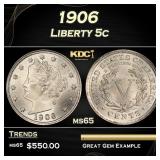 1906 Liberty Nickel 5c Grades ms65