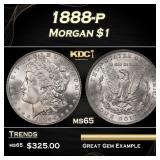 1888-p Morgan Dollar $1 Grades ms65