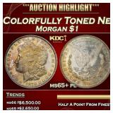 1878-p 7tf Morgan Dollar Colorfully Toned Near Top