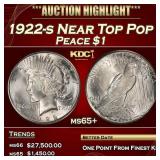 1922-s Peace Dollar Near Top Pop $1 ms65+ SEGS