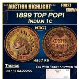 1899 Indian Cent TOP POP! 1c ms67 rb SEGS