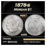 1878-s Morgan Dollar $1 Grades ms65