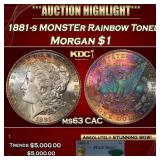 PCGS 1881-s Morgan Dollar MONSTER Rainbow Toned $1