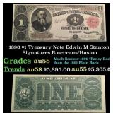 1890 Rosecrans/Huston $1 Treasury Note Grades Choi